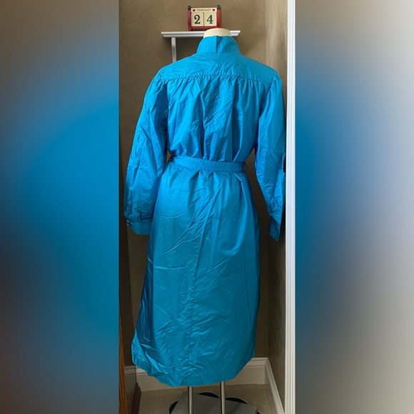Vintage FLEET STREET Trench Coat, Women’s size 8, removable lining turquoise - Picture 2 of 16